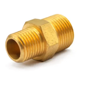 BRASS HEX NIPPLE 3/8 MPT X 1/4 MPT