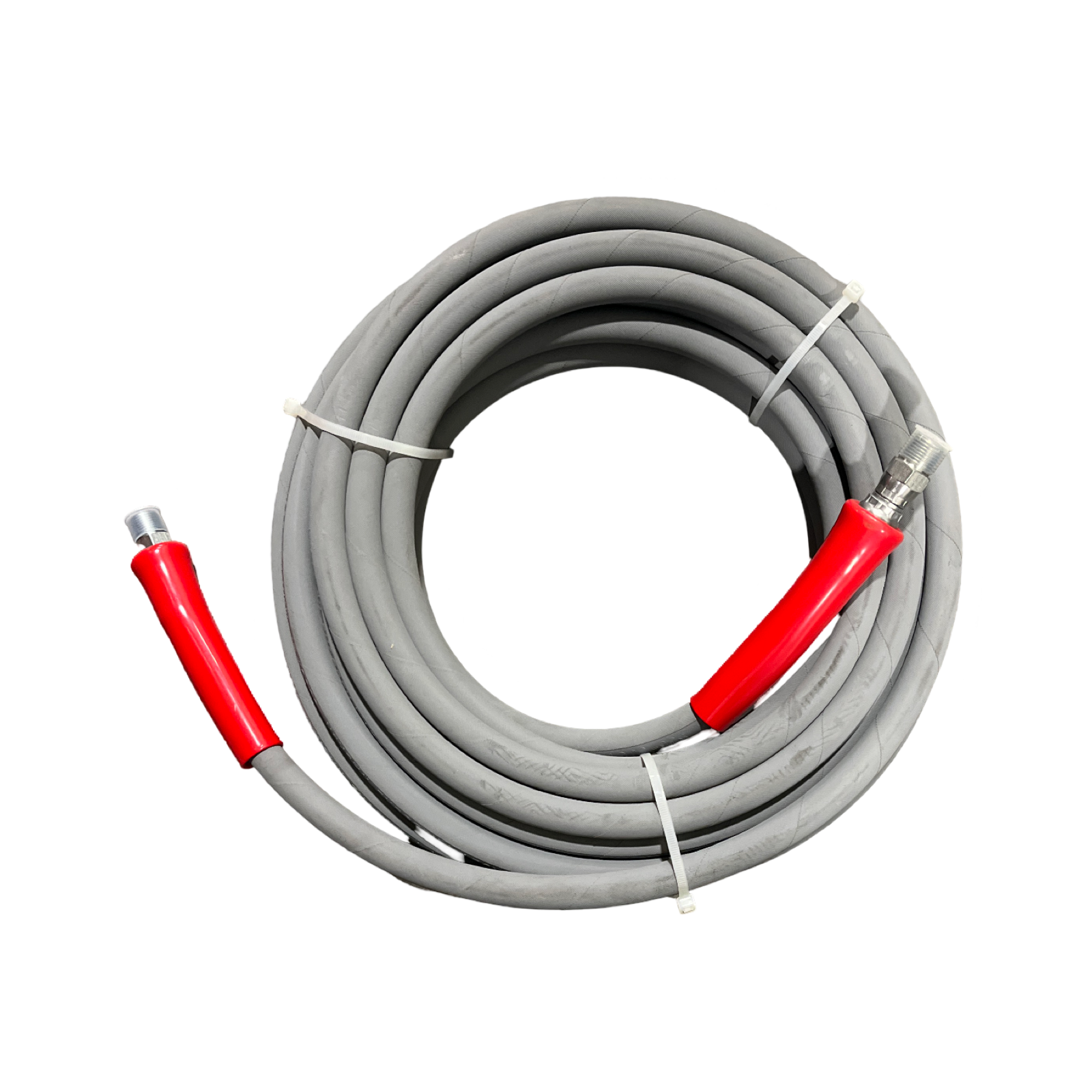 DOUBLE WIRE 6000PSI GRAY 3/8" x 50 HOSE W / RED BEND RESTRICTORS / SUPERJET